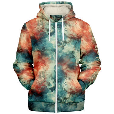 Chokefish™ Microfleece Zip-Up Hoodie Acid-Wash Colors-006